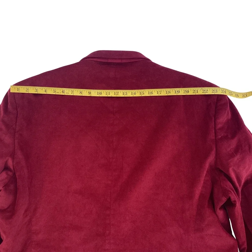 Stafford Mens Burgundy Corduroy Blazer Sport Coat Elbow Patches Big & Tall‎ 56